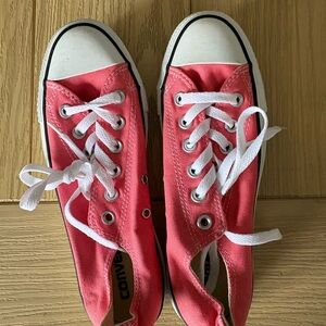 Converse Unisex Coral Pink Low-Top Canvas Sneakers
